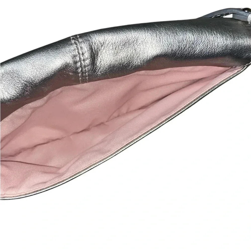 Coach Silver Handbag w/ Pink Interior - Picture 3 of 5